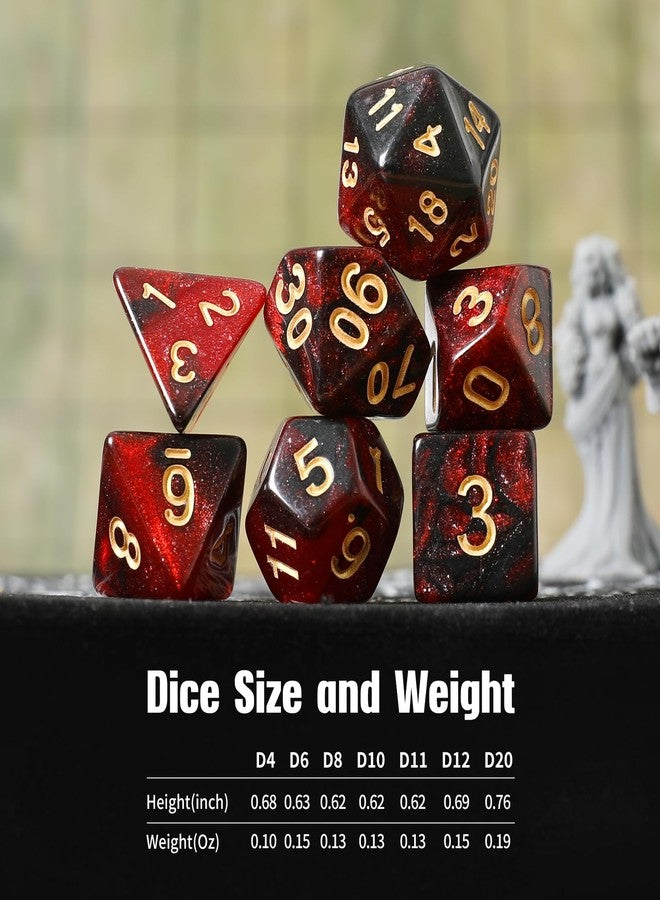 Grajar 35Pcs DND Dice Set with 5 Colorful Animal Patterned Dice Pouches, Polyhedral Dice Sets for Dungeons and Dragons D&D TTRPG MTG Table Role Playing Games Starry Sky - Image 4